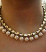 Kundan And Pearl Gold Plated Necklace