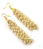 Pearl Beaded Long Dangling Earrings