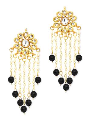 Kundan And Pearl Tassel Earrings 1