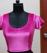 Fuchsia Velvet Stretchable Ready To Wear Saree Blouse Xl. A 9 