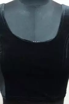 Black Velvet Stretchable Ready To Wear Saree Blouse.  L. A Muhenera Collection