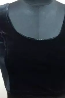 Black Velvet Stretchable Ready To Wear Saree Blouse. Xl A9 Black  Muhenera Collection