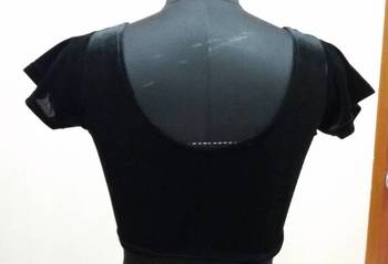 Black Velvet Stretchable Ready To Wear Saree Blouse. Xl A9 Black  Muhenera Collection 2