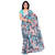 Blue printed georgette saree with blouse
