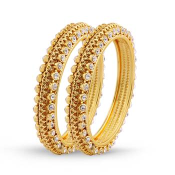 Ethnic Gold Plated Stone Traditional Bangle 1