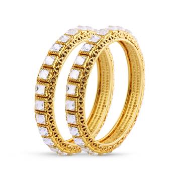 Indian Attractive Gold Finishing Kundan Bangle 1