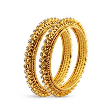 Indian Gold Finishing White Stone  Moddish Bangle 1