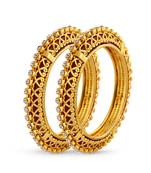 Ravishing Design Gold Plated White Stone Bangle