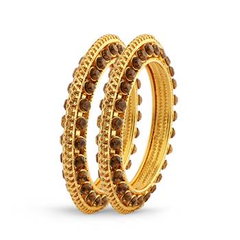Luxurious Design Gold Finish Lct Stone Bangle 1