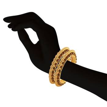 Luxurious Design Gold Finish Lct Stone Bangle 2