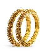Gracefull Design White Stone Gold Finish Bangle