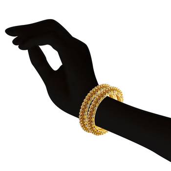 Gracefull Design White Stone Gold Finish Bangle 2