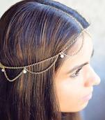 Exotic Unique Golden Chained Hedgear/Maang Tikka