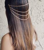 Exotic Unique Golden Chained Hedgear/Maang Tikka hair Accessories