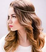 Exotic Unique Golden Chained Hedgear/Maang Tikka