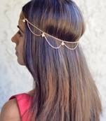 Exotic Unique Golden Chained Hedgear/Maang Tikka