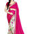 Pink printed georgette saree with blouse