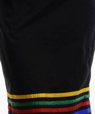 Women's Designer Black Short Skirt With Colored Lines In The Bottom 4