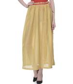 Women's Designer Golden Gathered Skirt