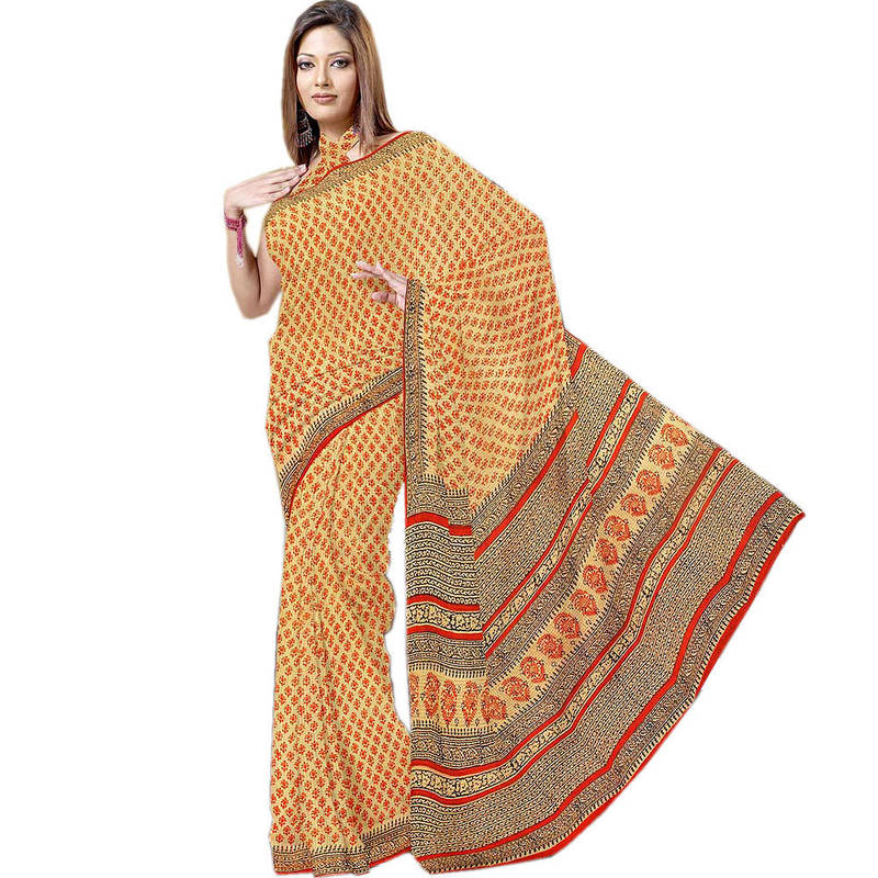 Bagru Print Ethnic Kota Doria Pure Coton Sari 191