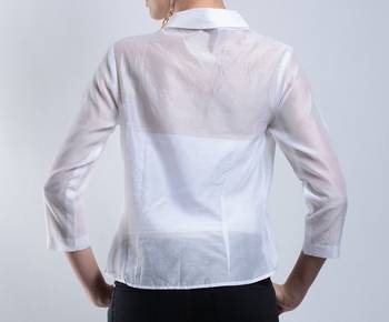 Women's Designer Asymmetrical White Chanderi Top 2