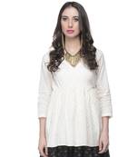 Women's Designer Cotton Angrakha Top In Cotton Jacquard