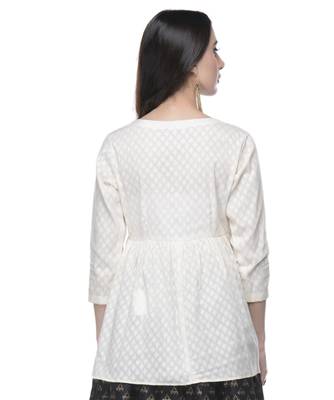 Women's Designer Cotton Angrakha Top In Cotton Jacquard 2