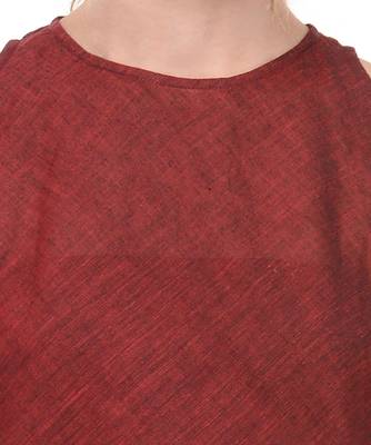 Women's Designer Maroon Mangalgiri Top With Purple Printed Border 4