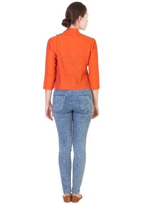 Women's Designer Orange Mangalgiri Top 2