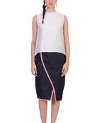 Women's Designer White Top With Printed Collar