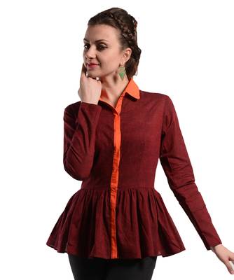 Women's Designer Maroon Magalgiri Top 1