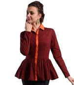 Women's Designer Maroon Magalgiri Top