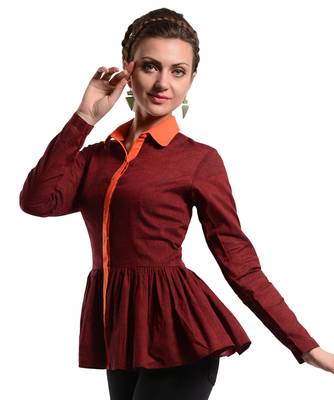 Women's Designer Maroon Magalgiri Top 2
