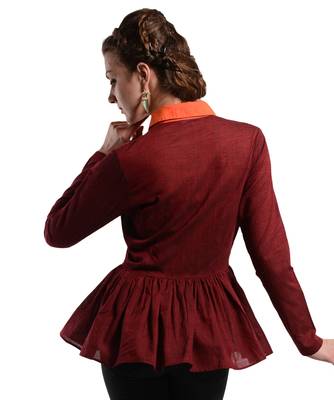 Women's Designer Maroon Magalgiri Top 3