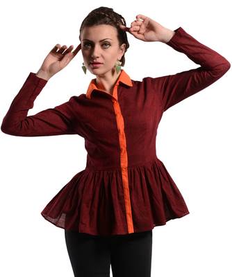 Women's Designer Maroon Magalgiri Top 4