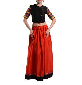 Women's Designer Crop Top With Gathered Skirt 1
