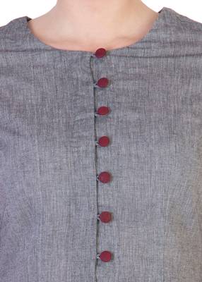 Women's Designer Grey And Maroon Top With Asymmetrical Hem 4