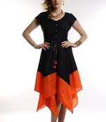 Women's Designer Black Dress With A-Symmetric Hem