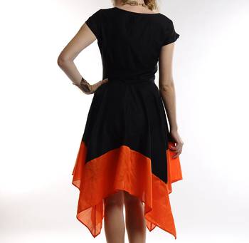 Women's Designer Black Dress With A-Symmetric Hem 2