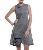 Women's Designer Grey Mangalgiri Shirt Dress