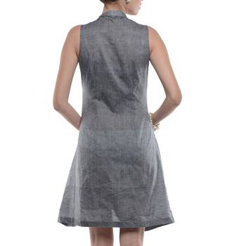 Women's Designer Grey Mangalgiri Shirt Dress 2