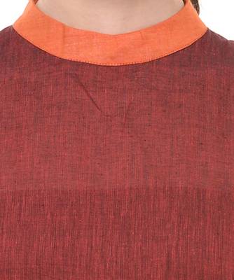 Women's Designer Maroon Mangalgiri Dress With Printed Border 4