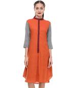 Women's Designer Orange Mangalgiri Dress