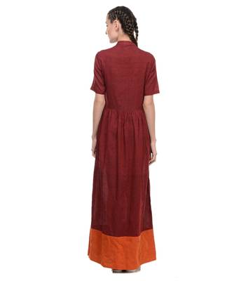 Women's Designer Maroon Mangalgiri Maxi 2