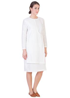 Women's Designer White Dress As An Angrakha Variant 3