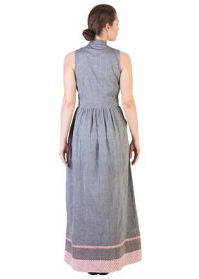 Women's Designer Grey Mangalgiri Maxi With Red Details 2