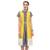 Women's Designer Yellow Cotton Silk Wrap Dress With White Border