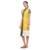 Women's Designer Yellow Cotton Silk Wrap Dress With White Border