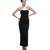 Women's Designer Black Lycra Gown With A Bow On The Shoulder