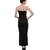 Women's Designer Black Lycra Gown With A Bow On The Shoulder